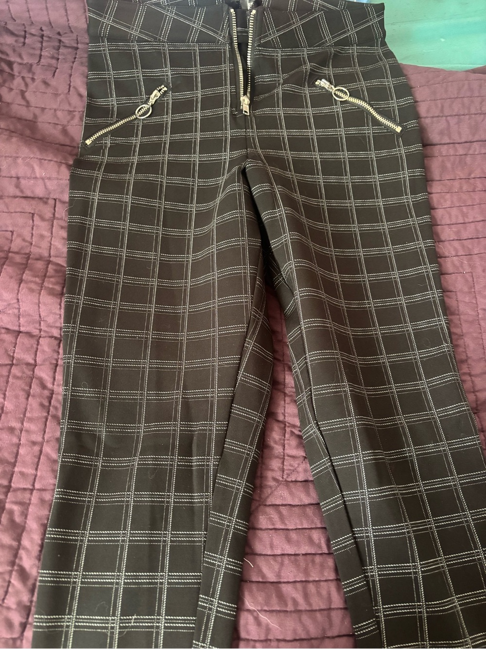 Hot Topic Black Pants with White Contrast Stitching